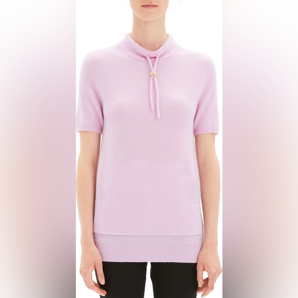 THEORY // SZ MED // Mock-Neck Cashmere Tee, lilac // EUC // retail $225